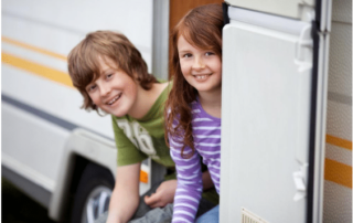 Kids enjoying their RV